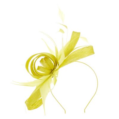 Bright yellow chartreuse bow fascinator